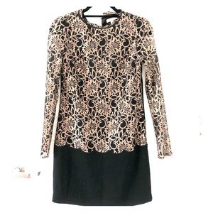 Black and gold lace dress